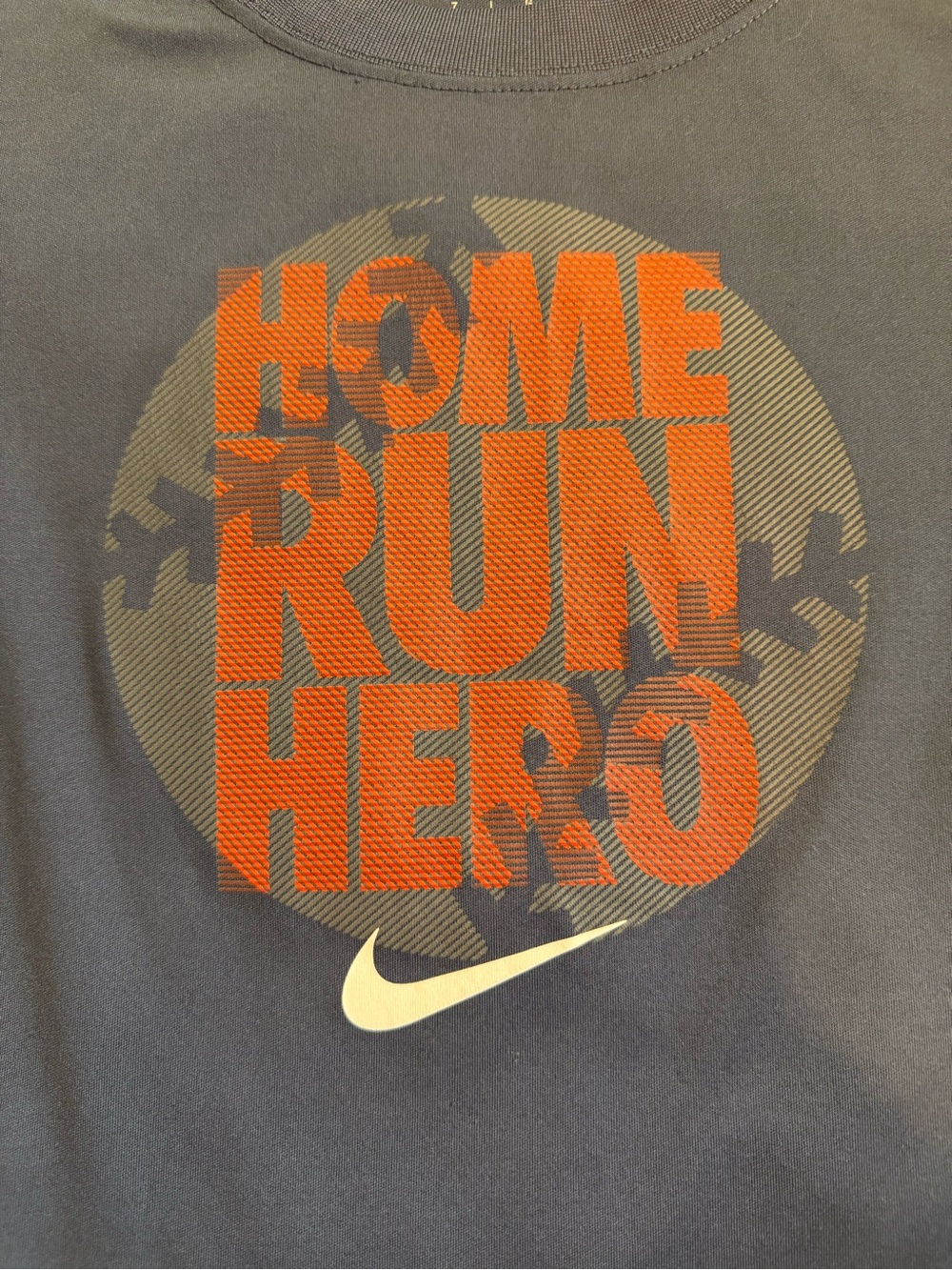 Nike Dri-FIT Kids "Home Run Hero" Navy Athletic Tee Boy’s Size 7 (6-7 YRS) - Picture 2 of 4